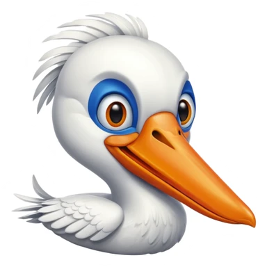 Create a really simple cartoon pelican emoji that i can copy and paste into text sticker