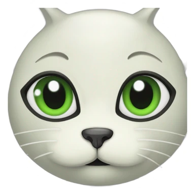 black-cat-green-eyes-small-ears sticker