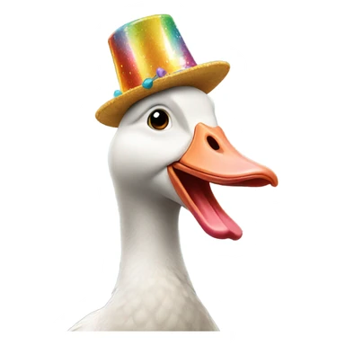 Goose wearing birthday hat sticker