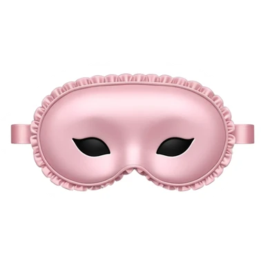 Powder pink sleep mask, satin, frilly, no eyes, plain sticker