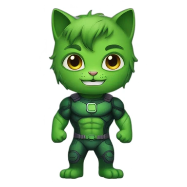 cat in hulk suit sticker