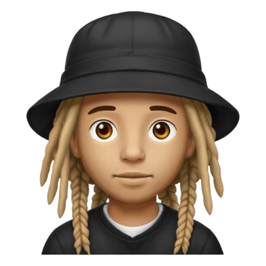 dreadlocks Street artist with black bucket hat sticker