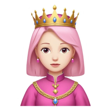 Royal person with pink outfit looking down upon many peasants sticker