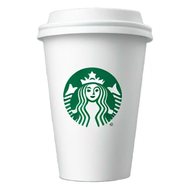 White cup with green Starbucks logo  sticker