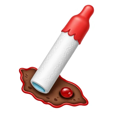 tampon + blood droplet + piece of poop sticker