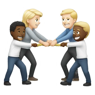tug-of-war white people sticker