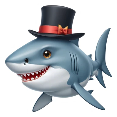 shark with tophat sticker
