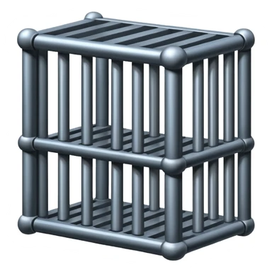 If there was a jail cell emoji in iOS, how would you design and iOS style emoji. Create an jail cell emoji with no prisoner. (Not a cage must be 4 rods facing) sticker