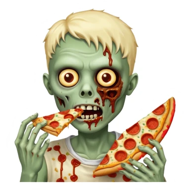 zombie eating pizza slice sticker