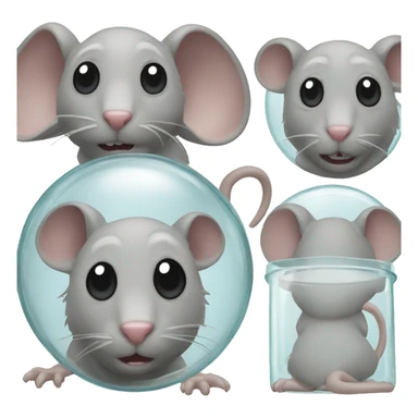 A rat turning into glass sticker