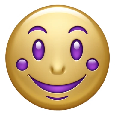 Purple and gold smiley face sticker