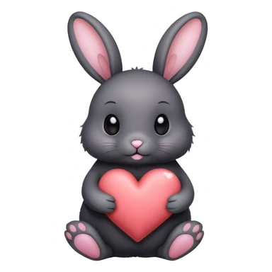 valentines day bunny black rabbit sticker