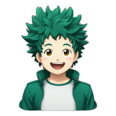 excited izuku midoriya, anime style sticker