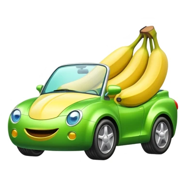 Banana car cartoon green screen  sticker