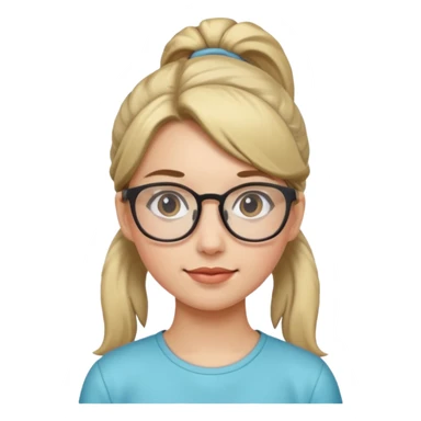 Ponytail Girl with Glasses sticker