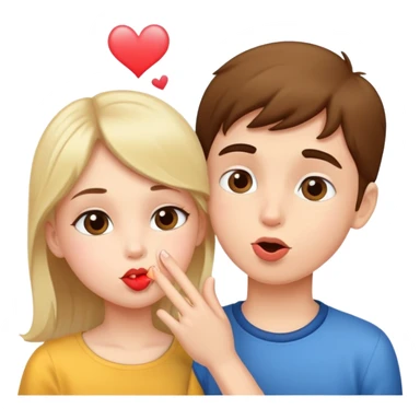boy blows kiss to girl sticker