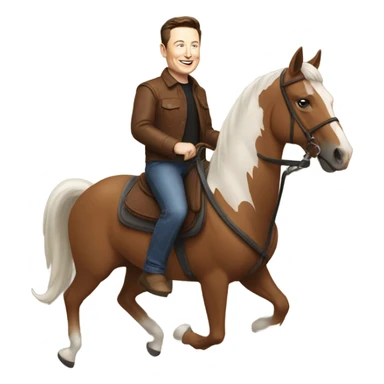 elon musk riding horse sticker