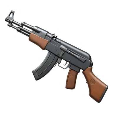 Ak 47 gun emoji in realestic and tilt it with some angle sticker