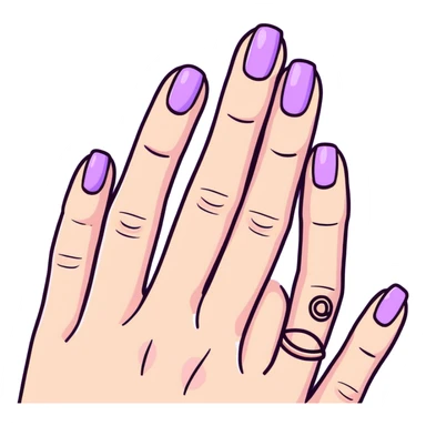 lilac pastel manicure with short nails sticker