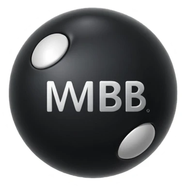 Black pull Ball with MB written on it. Nothing else no holes or anything. sticker