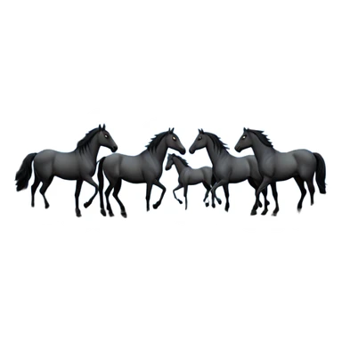 Hundred horses in the night forest with full moon in many stars sticker