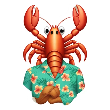 Lobster wearing Hawaiin shirt sticker