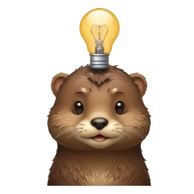 otter with lightbulb on the head sticker