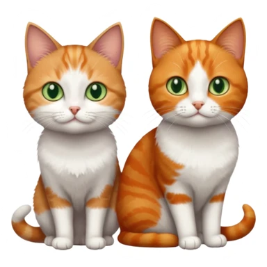 3 tiny different coloured short haired cats including a dark grey and white cat with green eyes,and  a ginger and white with orange eyes and a brown tabby and white with hazel eyes sticker