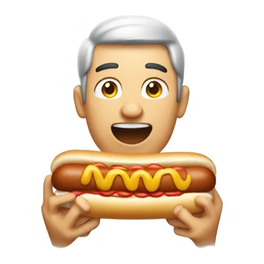 Man sucking on a hotdog sticker