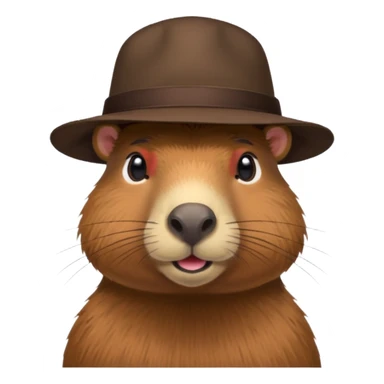 Realistisk Capybara med hat sticker