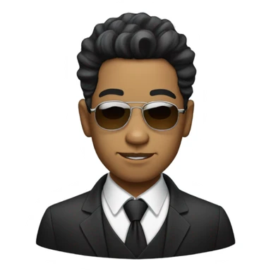 indoneia man with comma hair wearing mafia fashion sticker