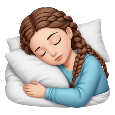sleeping girl with braided hair sticker