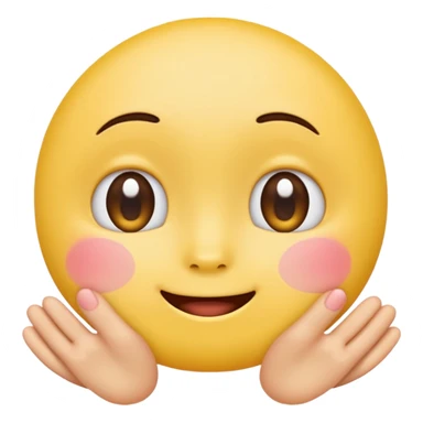 blushing face with nails and feets behind taka original emoji nie morda człowieka tylko ta buźka żółta ☺️ sticker