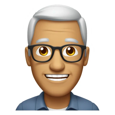 hombre con lentes sonriendo de 55 años de edad sticker