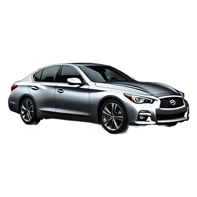 Infiniti Q50 2015 Grey next to a BMW M340I sticker