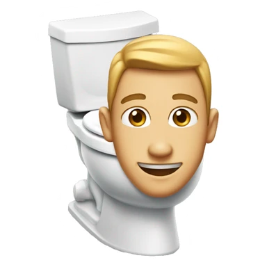 Skibidi toilet who is a man smiling who’s whole body except his face is in a toilet  sticker