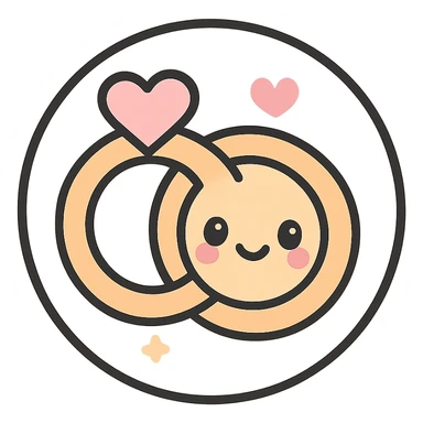 little alchemy style icon
subject: a vow
border: medium-black
shape: round, circular
background: white
style: full color fill with medium black outlining sticker