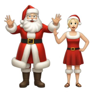Full height Actively gesturing with hands pale skin Santa Claus sticker