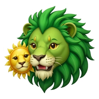 Alchemist style green lion devouring sun sticker