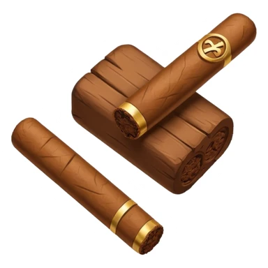 cigar with bloc symbol in ios style horizontaly sticker
