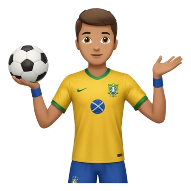 A guy juggling a soccer ball with a brazil fc shirt on sticker
