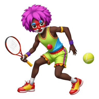tennis player black clown man sticker