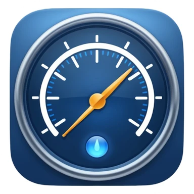 a simple gauge, deep blue with a faint glow, no numbers, clean and modern look, apple emoji style sticker