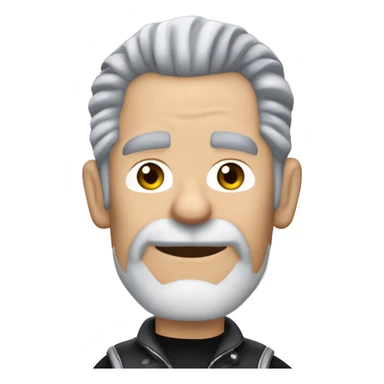 grey haired Caucasian biker on a  blue Harley Davidson road king sticker