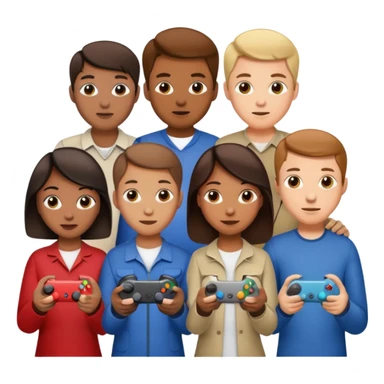 game controller for multiplayer session with people sticker