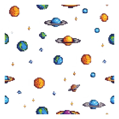 space galaxy with planets and stars sticker