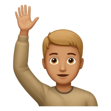 Man moving one hand above his head sticker