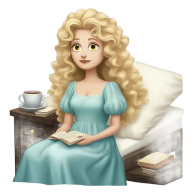glinda from wicked is sick and she's resting in her bed sticker
