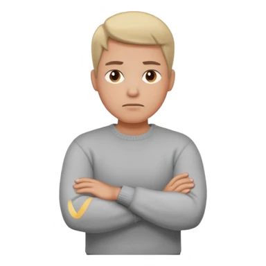 dissapointed face with arms crossed sticker