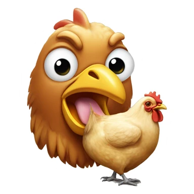 chicken with a piece of chicken in the mouth sticker
